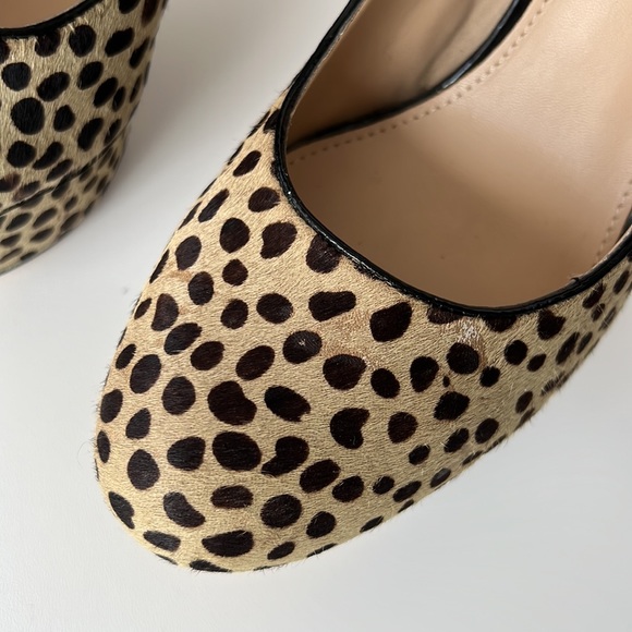 SHOEMINT Jess Dalmation LEOPARD PONY HAIR Platform HEELS WOMEN'S 
Size 9 - Picture 7 of 17
